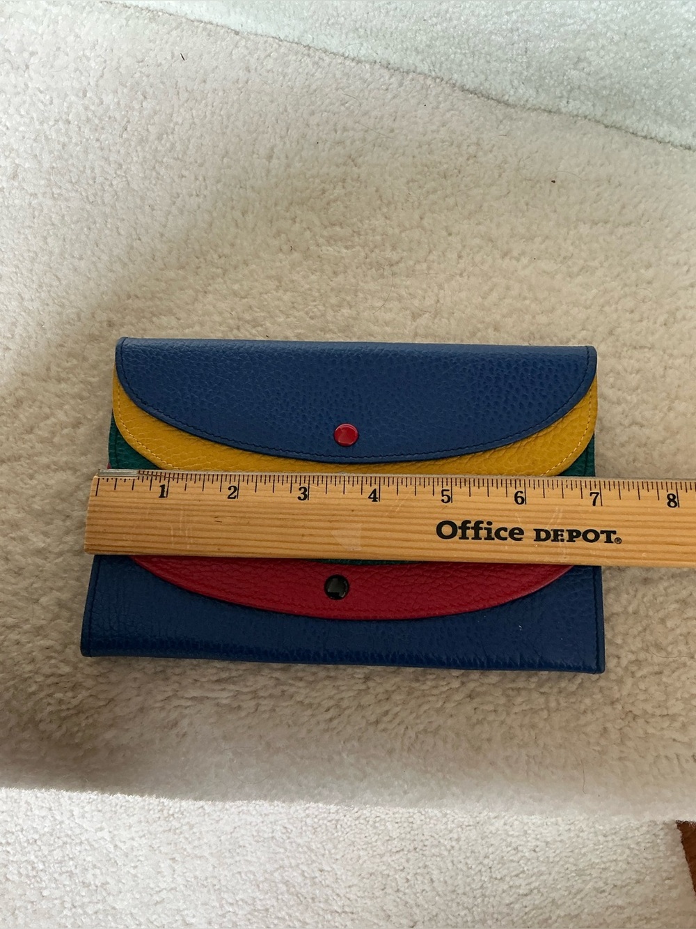 VINTAGE DESIGNER GIEFFE MULTI POCKET PEBBLED TRAVEL ENVELOPE WALLET - Picture 16 of 16